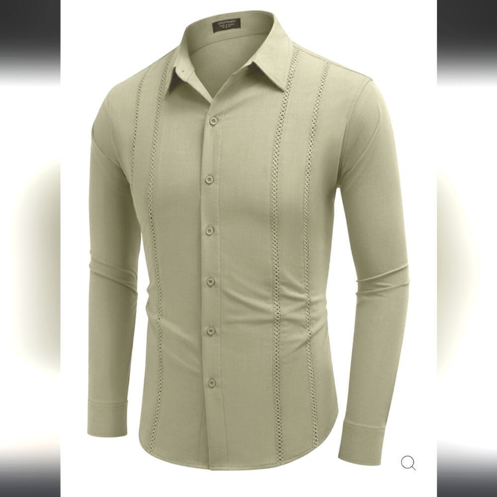 Coofandy embroidered Guayabera long sleeve sz 2xl - Picture 11 of 12